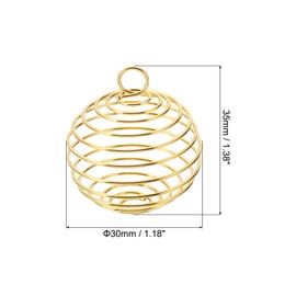 PATIKIL - Colgantes de jaulas de abalorio en espiral, soporte de resorte de acero inoxidable, colgantes para hacer joyas, manualidades, 14x15mm, No es una piedra preciosa