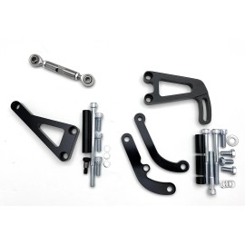 HRC SB Chevy Alternator & Power Steering Bracket Kit LONG Water Pump SBC 350 383 400