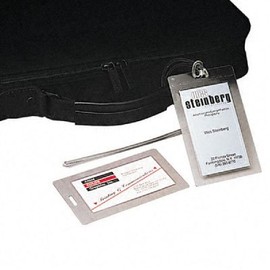 ID Luggage Tags with Straps, Clear, 5 Tags/Pack (ESS41043)