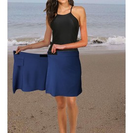 Jhsnjnr Falda deportiva para mujer, para cubrir la playa, multitareas, para correr, entrenamiento, deportes, Azul marino, S