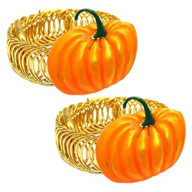 Angoily Orange Thanksgiving Pumpkin Curtain Tiebacks, 2pcs Creative Metal Spring Curtain Holdbacks, Unique Drapery Accessories for Home Decoration, Ideal for Fall and Autumn Theme Interiors