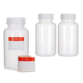 Parent Transparent Wide-Neck Bottles with Transparent Lids, 3 X, 500 ml