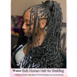 Wet and Wavy 100 Percent Human Braiding Hair Human Hair Braiding Hair Full Water Wave Bulk Human Hair For Braiding Wet Wavy 100g 2 Bundles No Weft Braiding Hair Human Hair Extensions YNiSew