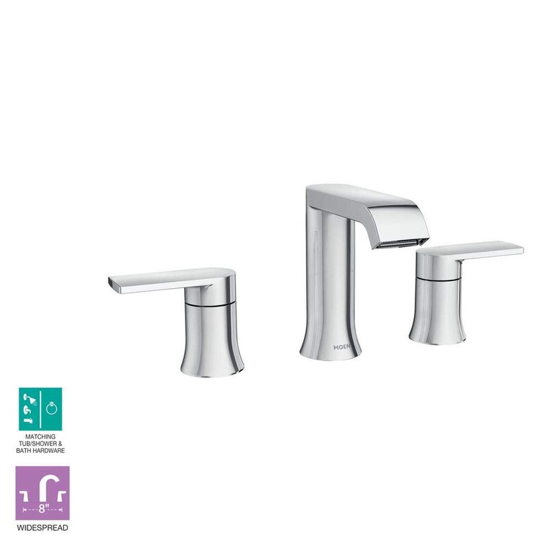 Moen Genta 8 in. Widespread 2-Handle Bathroom Faucet in Chrome