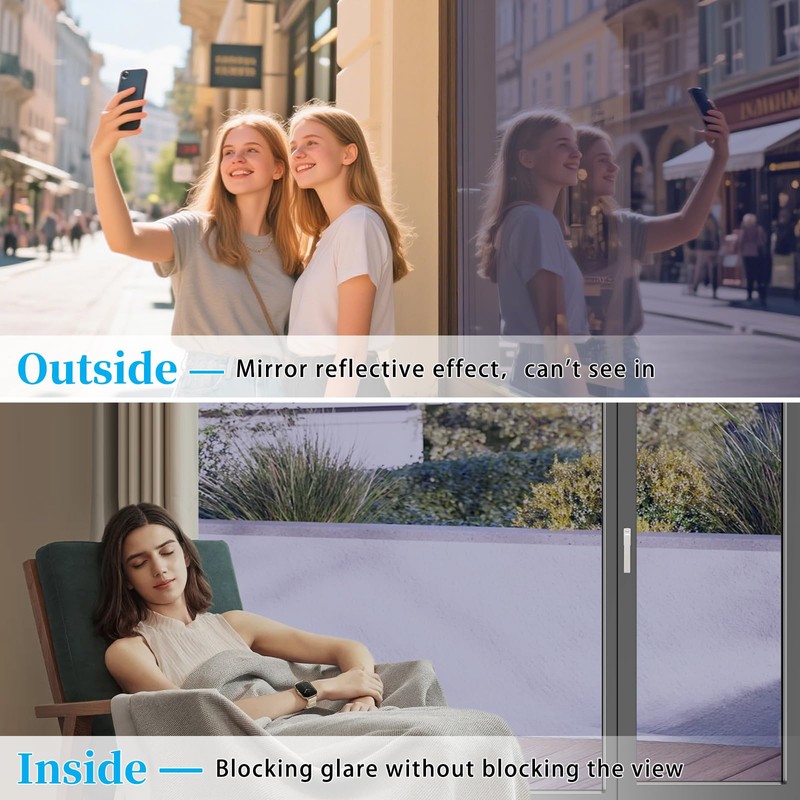 ConCus-T One Way Window Privacy Film Daytime Reflective Mirror Tint