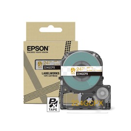 Epson LABELWORKS 224GCPX Genuine PET (Polyester) Tape Cartridge - Gold on Clear Designer Craft Label Maker Tape - 1" (24MM) Wide, 30'