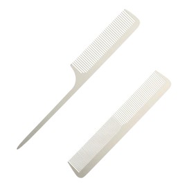 WOONEKY Hair Cutting Comb Set 2pcs Stainless Steel Hair Shearing Supplies for Men Women