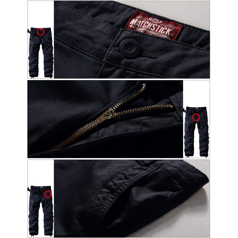 Match Men's Straight Fit Wild Cargo Pants(32,6064 Grayish Black)