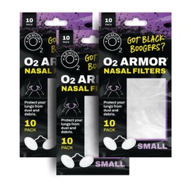 O2 Armor Nose Filters for Welders & Allergies - Nose Filter for Dust - Nasal Filters for Welding - Nose Dust Mask for Construction (30 Pack - 3x10, Size Small)