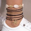 Shell Anklets Bracelet for Women Waterproof Surfer Starfish Bracelet Puka