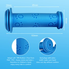 URAQT Bike Handlebar Grips, Soft Non-Slip Handlebar Grips, Cute Paw Print Kid's Bike Handlebars, Mountain Bike Grips Rubber, Scooter Handle Grips, Universal Bicycle Handlebar Grips for Kids(Blue)