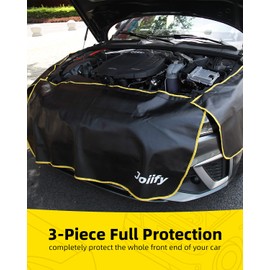 Joiify 3 Pcs Fender Covers for Mechanics, 25 Strong Magnets, Microfiber Leather Car Fender Protector Mats - Size M