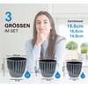 minify Blumentopf-Set mit 3 Größen ⌀149/165/188mm Design-Pflanztöpfe für Innen- und
