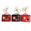 Mini Handbag Coin Purse Keychain for Women,Black Pendant Keyrings Makeup
