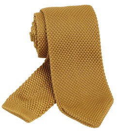 Alizeal Mens Vintage Multi-colored Casual Knitted Neckties, Earthy Gold