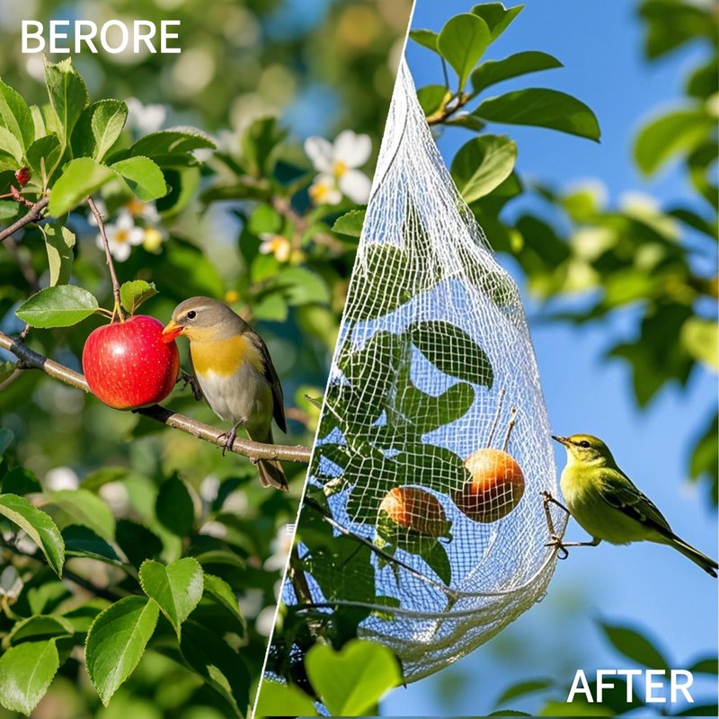 VBWSL 6 x 50 FT Transparent Bird Netting for Garden,
