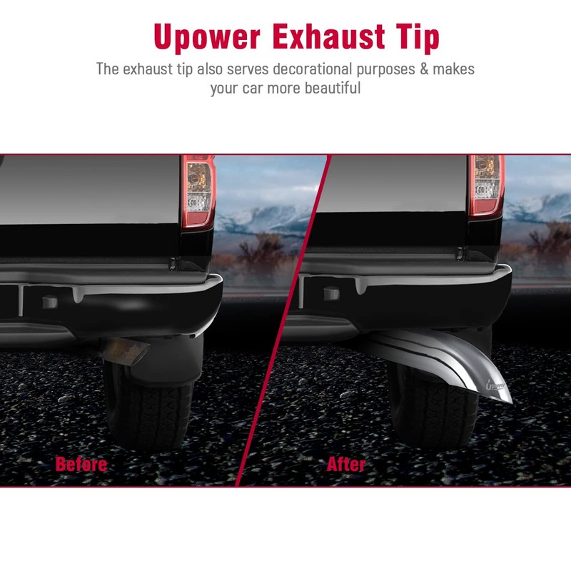 Upower 5 inch Turn Down Tail Pipe Tips 5" Inlet/Outlet