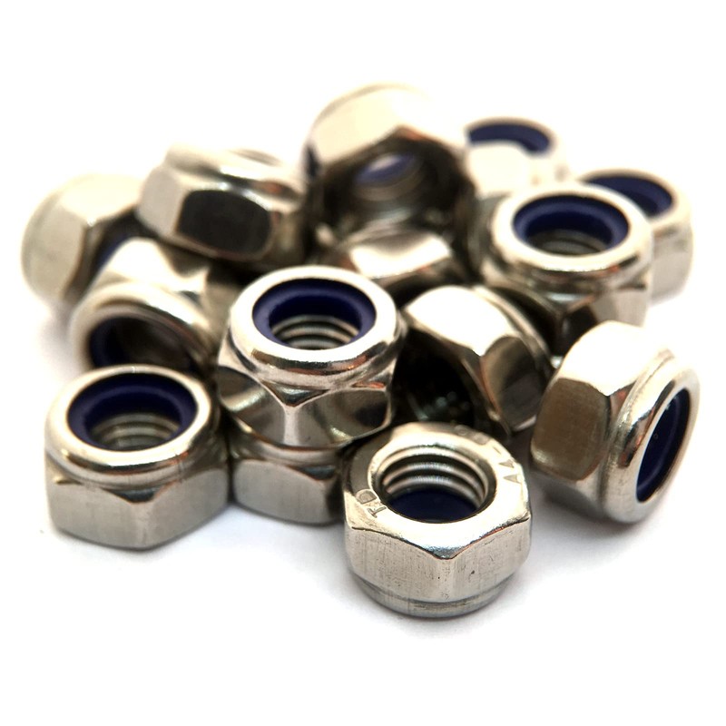 M8 Nylon Locking Nut DIN985 Type T, A4 (316) Stainless