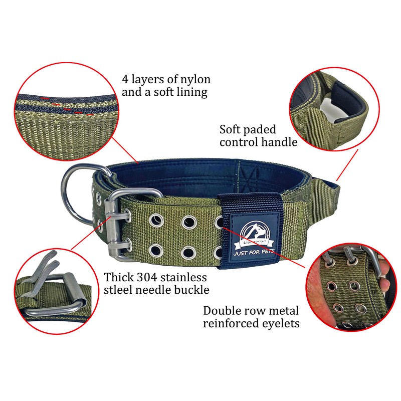 Kawagogo Large Dog Collar, Tactical Military Training Heavy Duty Dog