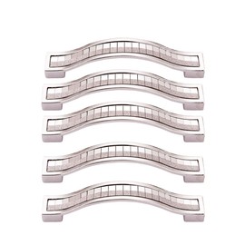 BOZONLI 5pcs Rhinestone Crystal Wardrobe Handles Europe Style Zinc Alloy Furniture Door Pull Handle for Kitchen Cabinet Cupboard Dresser Knobs (96mm, Silver)