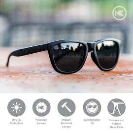 Knockaround Premiums Sport - Polarized Sunglasses For Running & Fitness (Matte Black on Black Frame/Polarized Black Lenses)