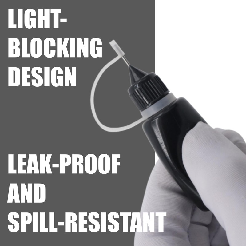 Joyangy 10-Pack 15ml Precision Tip Applicator Bottles, Black Plastic Squeeze