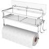 ESOW Paper Towel Holder with Shelf Storage, Adhesive Wall Mount