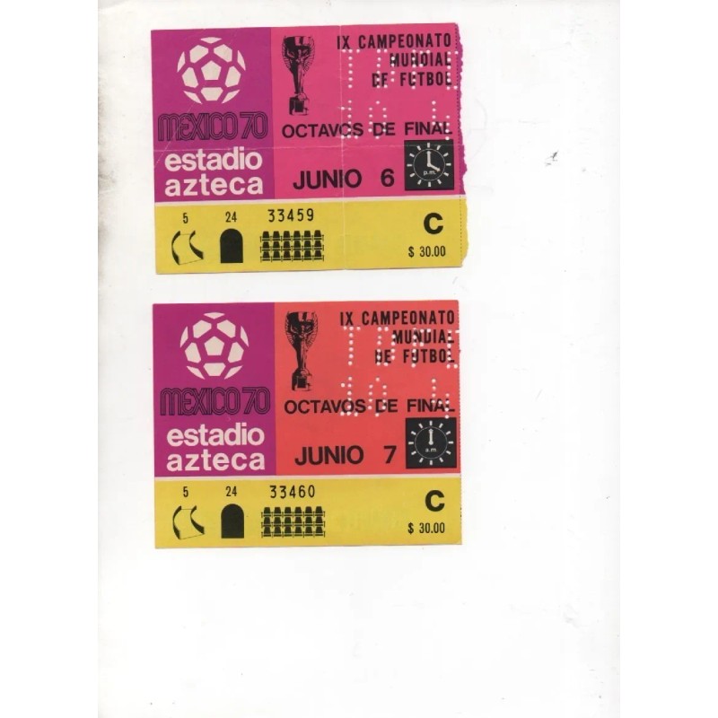 Boletos Del Mundial Mexico70 Y Olimpiada68 (Usado)