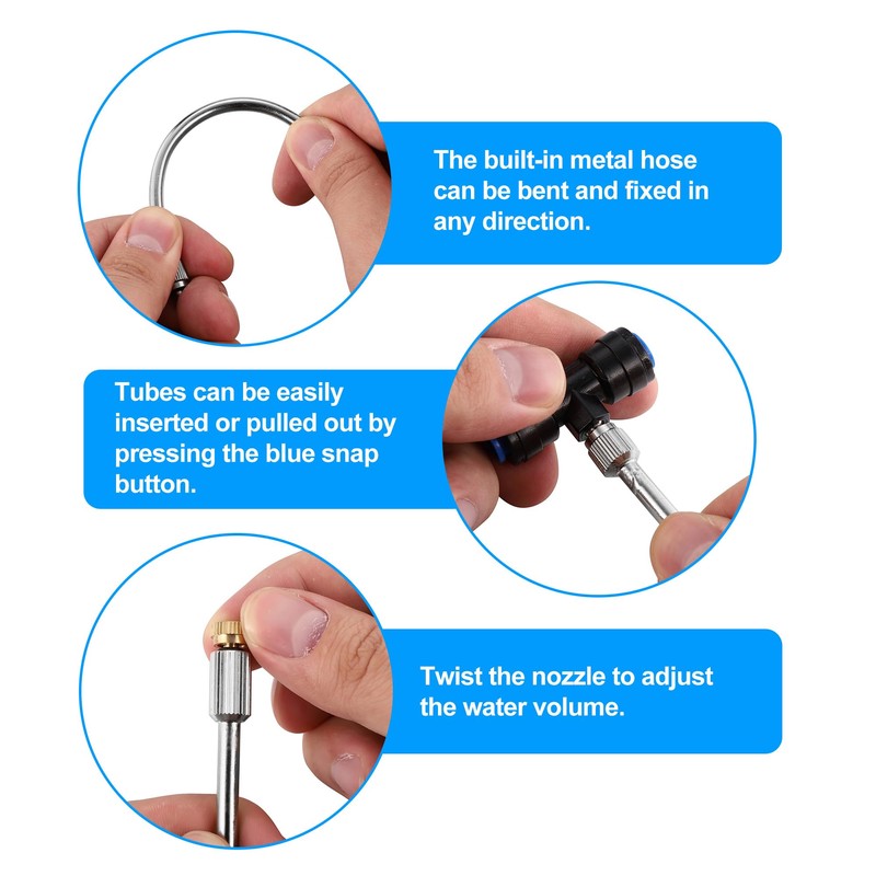 10X Flexible Mister Extensions with Nozzle Kits 5.9 Inch Brass