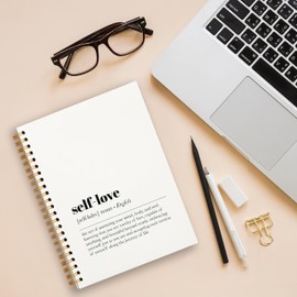 Tizzer Self-Love Definition Mental Health Self Care Lined Hardcover College Ruled Spiral Notebook Journal for Work Notes Journaling 5.5×8.3 Inch,Mental Health Awareness Gifts