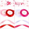 4 Rolls 100 Yards Valentine’s Day Ribbons for Gift Wrapping,