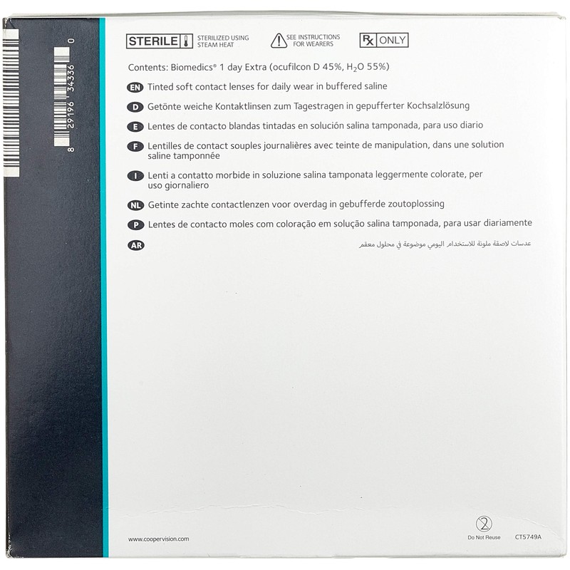 Biomedics 1 day Extra 1 day spherical LBMDC1EL86-0275