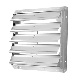 iPower 20-Inch Square Aluminum Automatic Gravity Shutter Louver Vent, Silver
