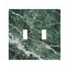 Donecmminery Decorative Switch Plates Forest Marble Dark Green With White