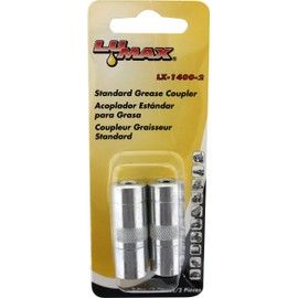 LUMAX LX-1400-2 Silver 1/8" NPT Standard Grease Coupler (Pack of 2). Standard Grease Coupler. Fits All 1/8" NPT Threads. 4500 PSI (310 Bar) Maximum Operating Pressure.