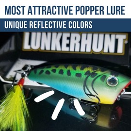 Lunkerhunt Impact Crush | Popper Fishing Lure, Hard Bait Fishing Lure for Bass Fishing | Popping Action to Attract Trout and Pike | Fresh and Saltwater Fishing Lure