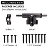 HILLMASTER Heavy Duty Slide Bolt Gate Latch with Padlock Hole,