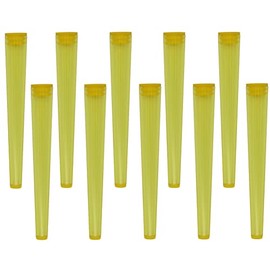 Cherry-on-Top King Size Cone Holder Air Tight Hard Plastic Tube Smoking Rolling Cig Tube, 10 Holders Yellow