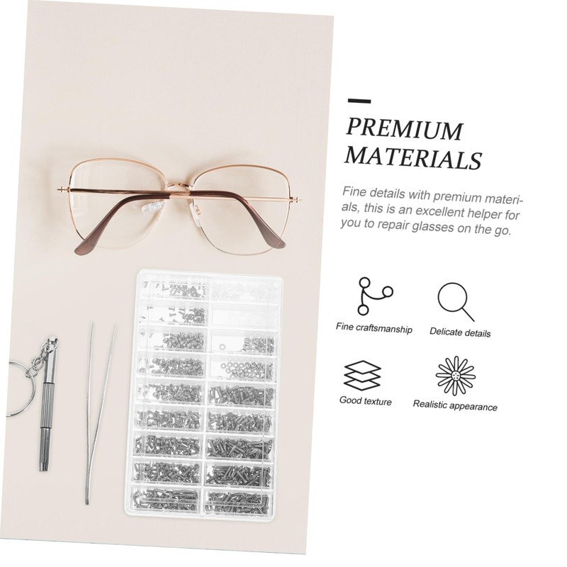 WHAMVOX 1 Set Eyeglass Repair Kit Durable Screw Set with