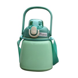 Insulated Water Bottle 650ML 304 Stainless Steel Straw Bottle for Outdoor Office School Light Green