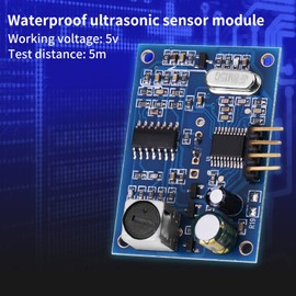 Ultrasonic Sensor DC 5 V, Waterproof Ultrasonic Distance Sensor Module Integrated Ultrasonic Transducer Probe for Horizontal Distance Measurement Obstacle Avoidance, Default
