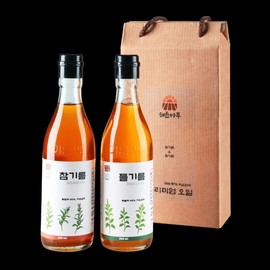 Haedunmaru cold-pressed sesame oil 350ml + perilla oil 350ml gift set / 해든마루 저온압착 참기름350ml+들기름350ml 선물세트