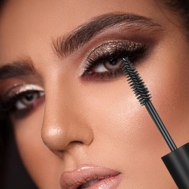 10 Pcs 10ml Empty Mascara Tube and Wand Glass for Castor Oil, Eyelashes Wands with Tube Clear Mascara Container Bottles (Black)