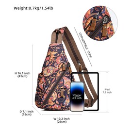 KL928 Canvas Sling Bag - Small Crossbody Backpack Shoulder Casual Daypack Rucksack for Men Women