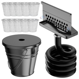 Rear Grease Drainage System for Blackstone Griddle, Equipped with Rear Grease Catcher Funnel, 10-Pack Disposable Foil Liners, Drip Grease Bucket W/Lid and Grease Trap, Blackstone Griddle Accessory
