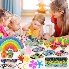 60 Pcs Party Favors Carnival Treasure Box Toys Classroom Prizes Small Mini Bulk Gifts Toys Pinata Easter Basket Stuffers for Kids Boys Girls , Goodie Bags Fillers for Kids Birthday Party