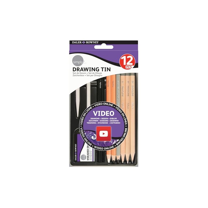 Daler Rowney Simply Pencil Drawing Tin Set (13 Pieces)
