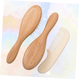 FRCOLOR 3pcs Bathing Brush Hair Comb and Wool Brush for Boy Girl Hair Cleaning Gentle Massage Tool for Newborns and Toddlers Safe
