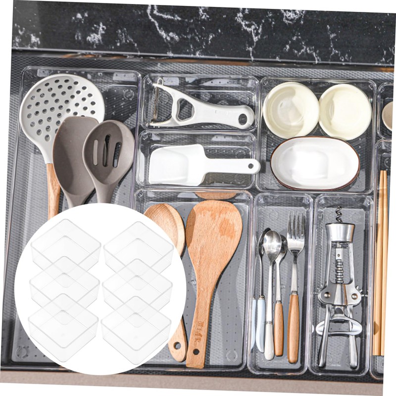OATIPHO 6 Pack Plastic Drawer Organizers Sturdy Vanity Organizer Trays