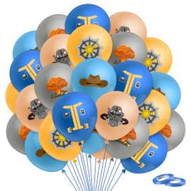 Andi Cppss Radioactive TV Show Balloons - 50PCS Radioactive Theme Party Balloons for Kids, 12 Inch Blue Yellow Latex Balloons for Party Decoration, Latex Balloons for Baby Shower Indoor Outdoor Party